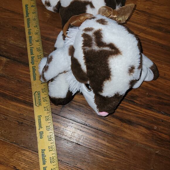 MTY International Bunny Plush White Brown Lop Eared Rabbit Laying 20"L Toy Pet - Picture 4 of 7